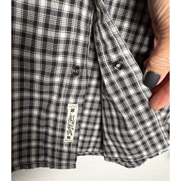 Vintage Lucky Brand Sportswear Mens Snap Front Button Shirt Cotton Plaid Western - Picture 6 of 8